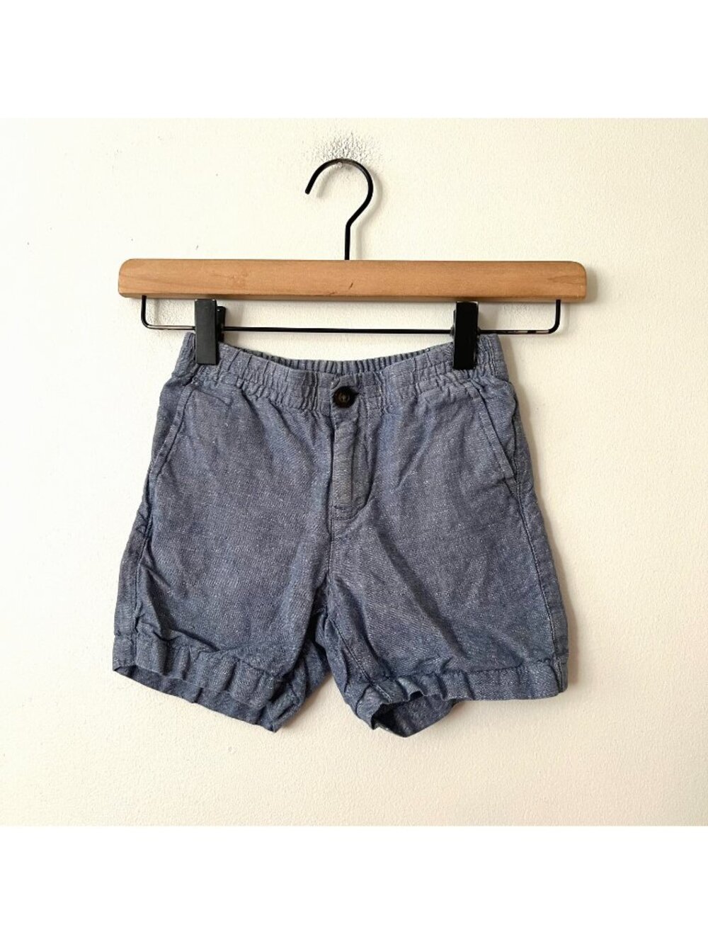 Janie and Jack Blue Linen Blend Chambray Chino Shorts Boy's Size 4T